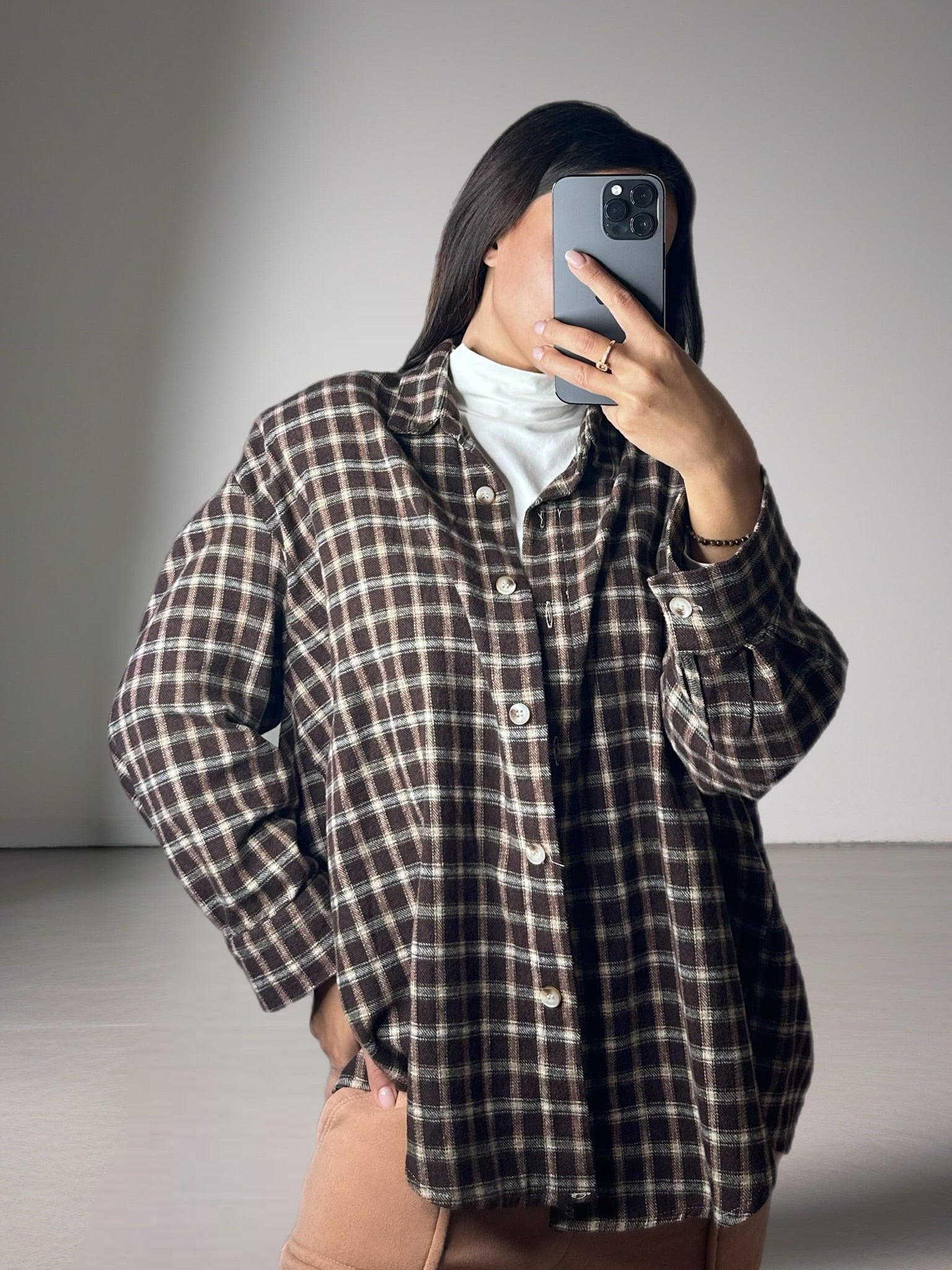 CAMICIA A QUADRETTI COTONE CALDO CON SPALLINE IMBOTTITE