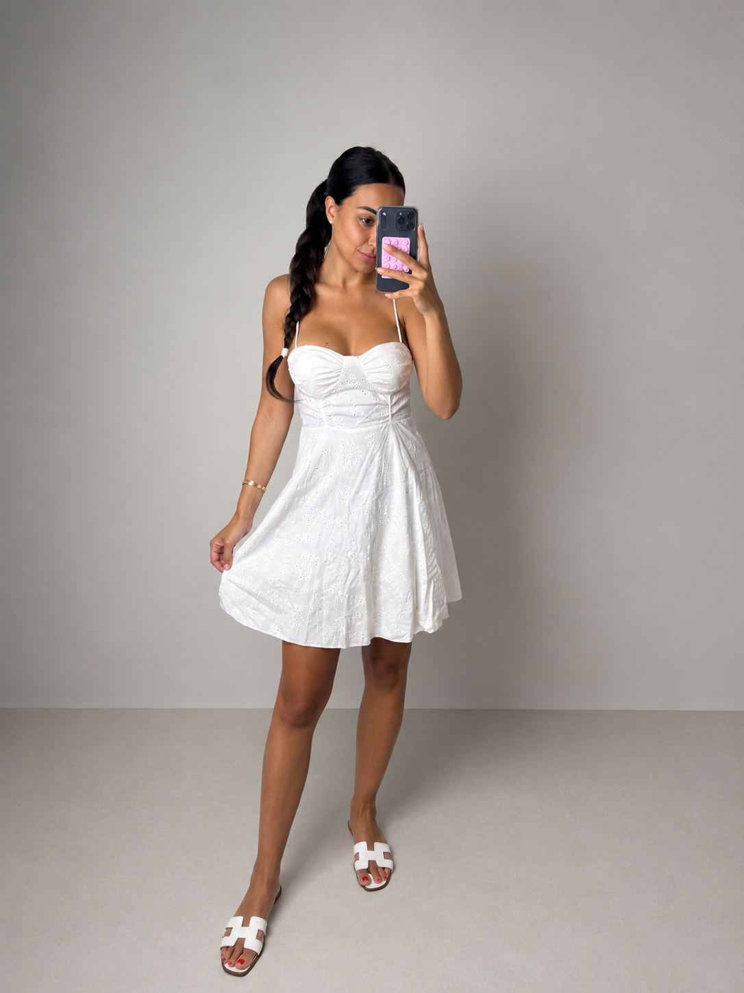 Abito Midi Romance Bianco Corto
