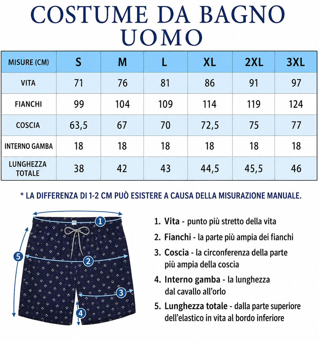 Costume uomo con stampa fantasia - Blu Navy