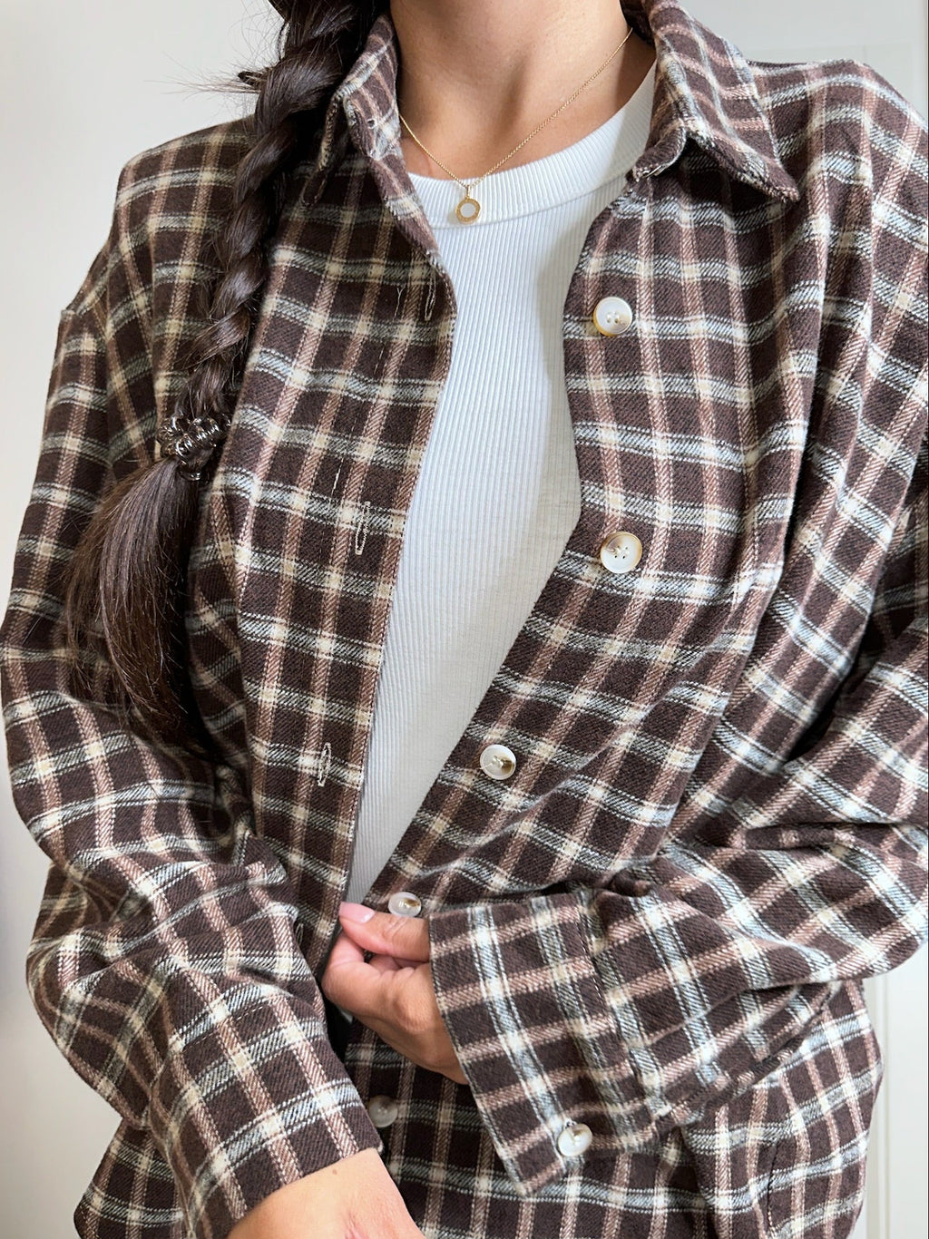 CAMICIA A QUADRETTI COTONE CALDO CON SPALLINE IMBOTTITE